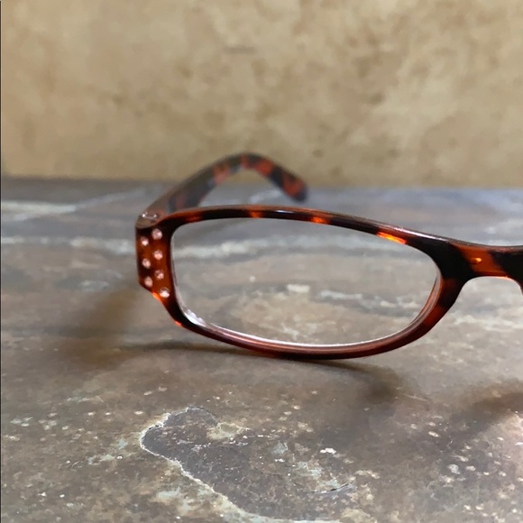 Tortoise Frames W/ Pink Crystal Bling Readers 2.50 - Picture 8 of 11